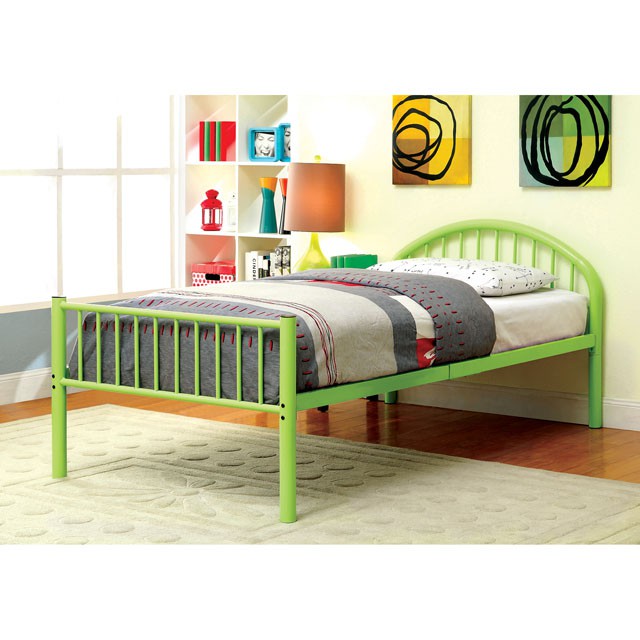 Rainbow Full Bed Black, White, Silver, Black, & Green - U&U Home Budget Furniture (Carteret, NJ)