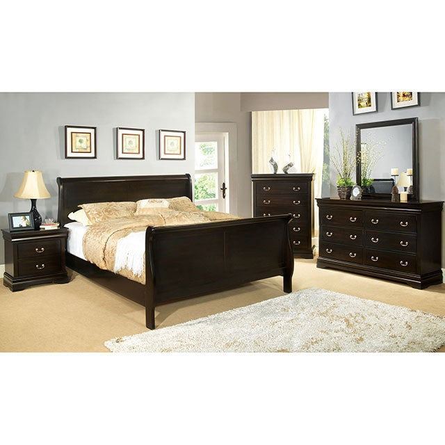 Louis Philippe Full Bed Expresso & White - U&U Home Budget Furniture (Carteret, NJ)