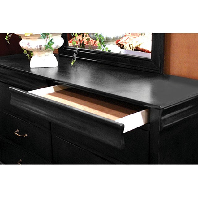 Louis Philippe Cal.King Bed Black & Grey - U&U Home Budget Furniture (Carteret, NJ)