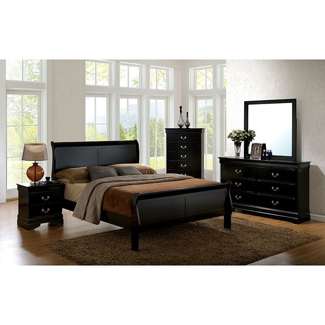 Louis Philippe Mirror Black - U&U Home Budget Furniture (Carteret, NJ)