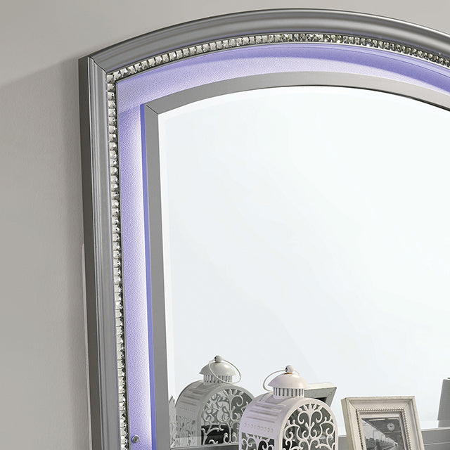 Maddie Bed White & Silver - U&U Home Budget Furniture (Carteret, NJ)