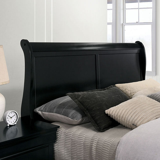 Louis Philippe Full, Twin, Full, & King Bed Black, Grey, Brown & White