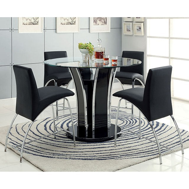 Mauna Counter Ht. Chair (2/Box) Black - U&U Home Budget Furniture (Carteret, NJ)