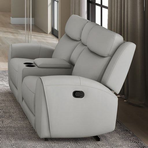Jacobus Manual Recliner Loveseat w/ Console - U&U Home Budget Furniture (Carteret, NJ)