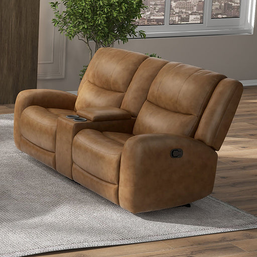 Leolinus Manual Recliner Loveseat w/ Console - U&U Home Budget Furniture (Carteret, NJ)