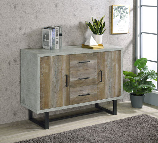 Abelardo 3-drawer Accent Cabinet Weathered Oak and Cement - U&U Home Budget Furniture (Carteret, NJ)