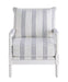 Blanchett Upholstered Accent Chair with Spindle Accent White and Navy - U&U Home Budget Furniture (Carteret, NJ)