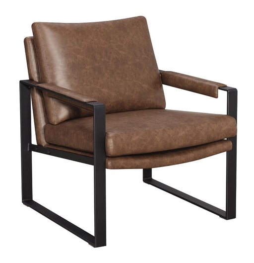 Rosalind Upholstered Accent Chair with Removable Cushion Umber Brown and Gunmetal - U&U Home Budget Furniture (Carteret, NJ)