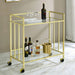 Cara Rectangular Glass Bar Cart - U&U Home Budget Furniture (Carteret, NJ)
