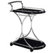 Elfman 2-shelve Serving Cart Chrome and Black - U&U Home Budget Furniture (Carteret, NJ)