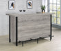 Bellemore Bar Unit with Footrest Grey Driftwood and Black - U&U Home Budget Furniture (Carteret, NJ)