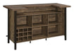 Bellemore Rectangular Storage Bar Unit Rustic Oak - U&U Home Budget Furniture (Carteret, NJ)