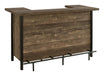 Bellemore Rectangular Storage Bar Unit Rustic Oak - U&U Home Budget Furniture (Carteret, NJ)