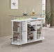 Gideon Crescent Shaped Glass Top Bar Unit with Drawer - U&U Home Budget Furniture (Carteret, NJ)