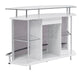 Gideon Crescent Shaped Glass Top Bar Unit with Drawer - U&U Home Budget Furniture (Carteret, NJ)