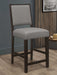 Bedford Upholstered Open Back Counter Height Stools with Footrest (Set of 2) Grey and Espresso - U&U Home Budget Furniture (Carteret, NJ)