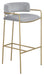 Comstock Upholstered Low Back Stool Grey and Gold - U&U Home Budget Furniture (Carteret, NJ)