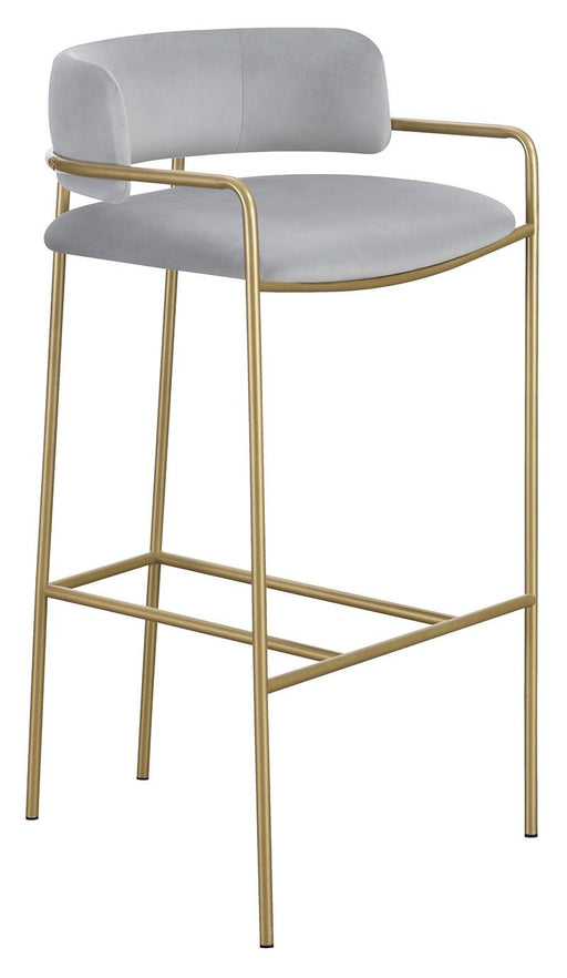 Comstock Upholstered Low Back Stool Grey and Gold - U&U Home Budget Furniture (Carteret, NJ)