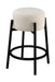 Leonard Upholstered Backless Round Stools White and Black (Set of 2) - U&U Home Budget Furniture (Carteret, NJ)