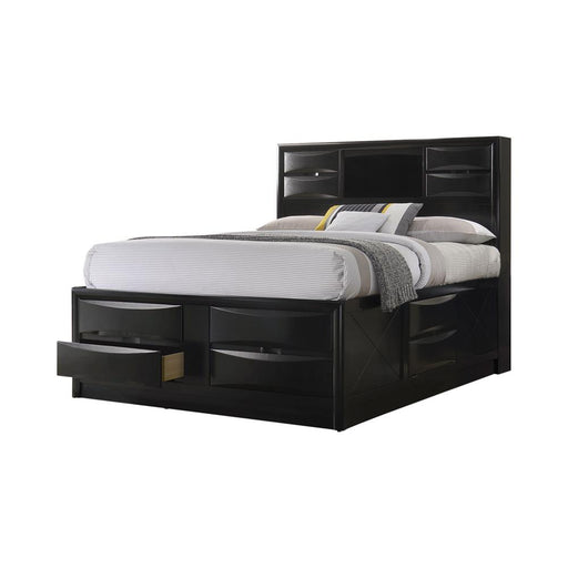 Briana California King Platform Storage Bed Black - U&U Home Budget Furniture (Carteret, NJ)