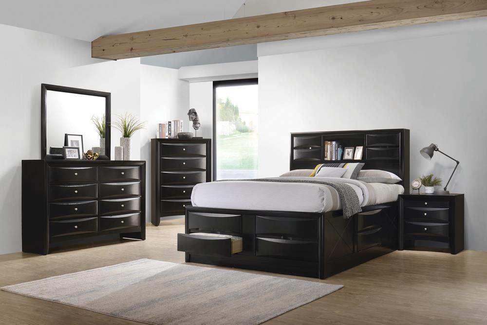 Briana California King Platform Storage Bed Black - U&U Home Budget Furniture (Carteret, NJ)