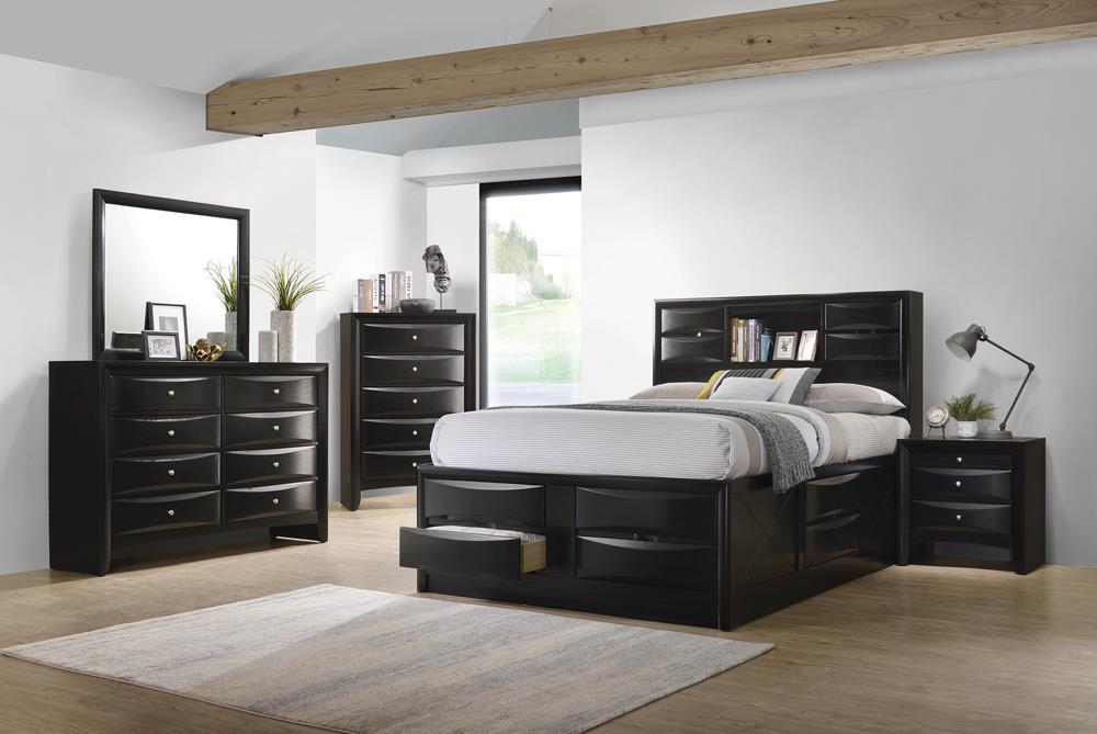 Briana Queen Platform Storage Bed Black - U&U Home Budget Furniture (Carteret, NJ)
