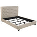 Chloe Tufted Upholstered California King Bed Oatmeal - U&U Home Budget Furniture (Carteret, NJ)