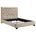 Chloe Tufted Upholstered Queen Bed Oatmeal - U&U Home Budget Furniture (Carteret, NJ)