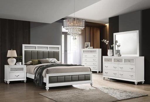 Barzini 4-piece California King Panel Bedroom Set White - U&U Home Budget Furniture (Carteret, NJ)