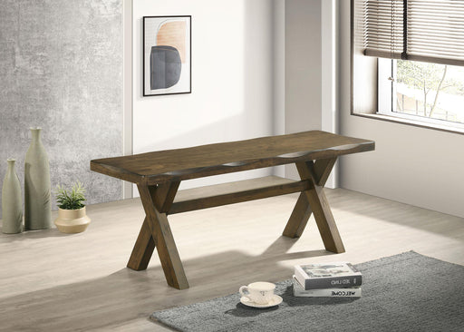 Alston X-shaped Dining Bench Knotty Nutmeg - U&U Home Budget Furniture (Carteret, NJ)