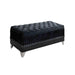 Barzini Tufted Rectangular Trunk with Nailhead Black - U&U Home Budget Furniture (Carteret, NJ)