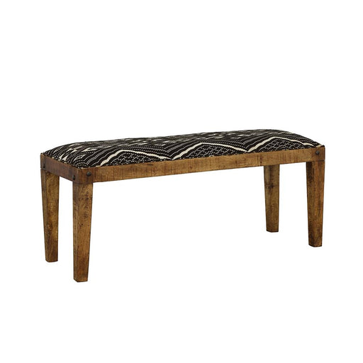 Lamont Rectangular Upholstered Bench Natural and Navy - U&U Home Budget Furniture (Carteret, NJ)