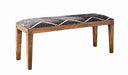 Lamont Rectangular Upholstered Bench Natural and Navy - U&U Home Budget Furniture (Carteret, NJ)