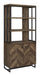 Millbrook 2-door Bookcase Rustic Oak Herringbone and Gunmetal - U&U Home Budget Furniture (Carteret, NJ)