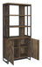 Millbrook 2-door Bookcase Rustic Oak Herringbone and Gunmetal - U&U Home Budget Furniture (Carteret, NJ)