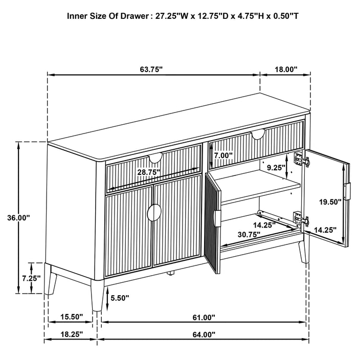 Brookmead Sideboard - U&U Home Budget Furniture (Carteret, NJ)