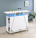 Araceli Home Bar Wine Cabinet White High Gloss and Chrome - U&U Home Budget Furniture (Carteret, NJ)