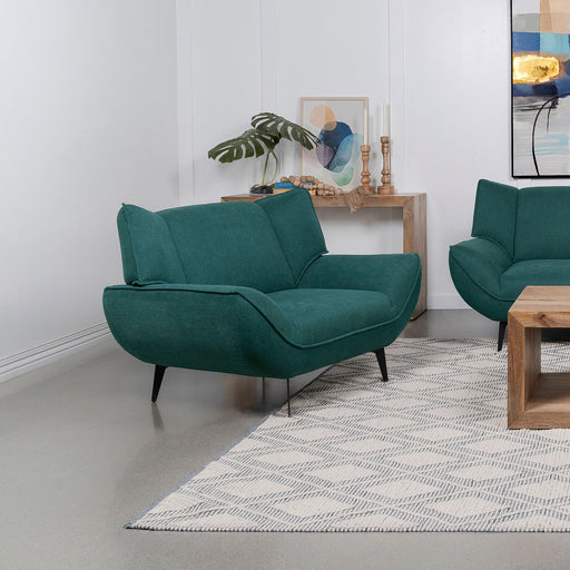 Acton Upholstered Flared Arm Chair Teal Blue - U&U Home Budget Furniture (Carteret, NJ)