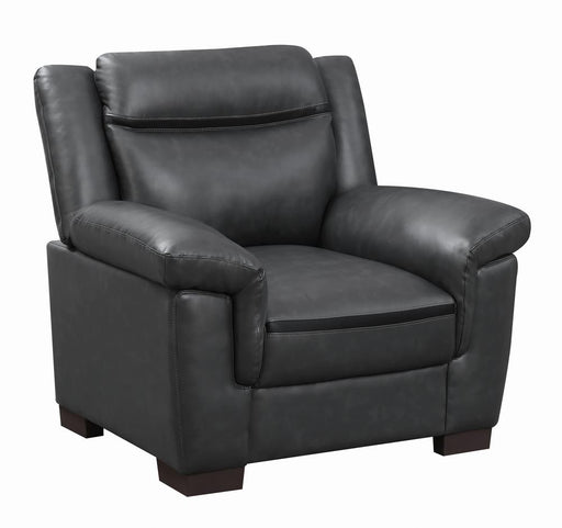 Arabella Pillow Top Upholstered Chair Grey - U&U Home Budget Furniture (Carteret, NJ)