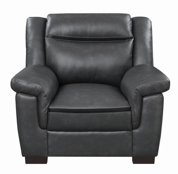 Arabella Pillow Top Upholstered Chair Grey - U&U Home Budget Furniture (Carteret, NJ)