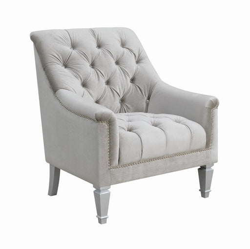 Avonlea Sloped Arm Tufted Chair Grey - U&U Home Budget Furniture (Carteret, NJ)