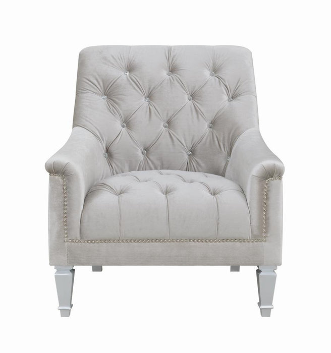 Avonlea Sloped Arm Tufted Chair Grey - U&U Home Budget Furniture (Carteret, NJ)