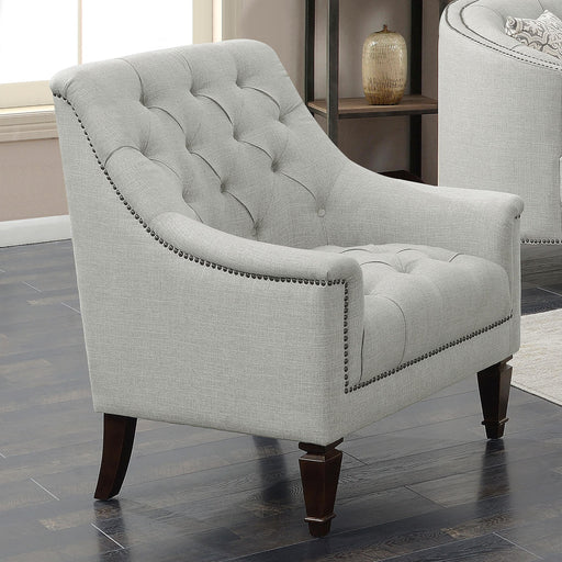 Avonlea Sloped Arm Upholstered Chair Grey - U&U Home Budget Furniture (Carteret, NJ)