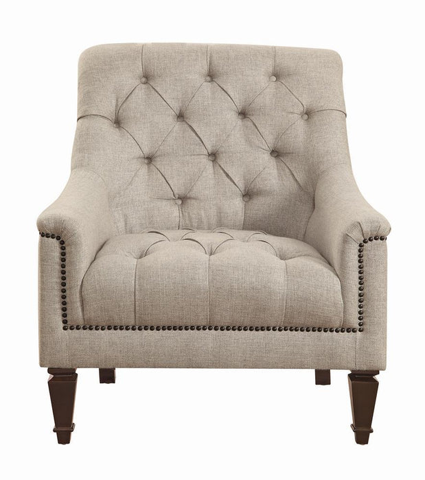 Avonlea Sloped Arm Upholstered Chair Grey - U&U Home Budget Furniture (Carteret, NJ)