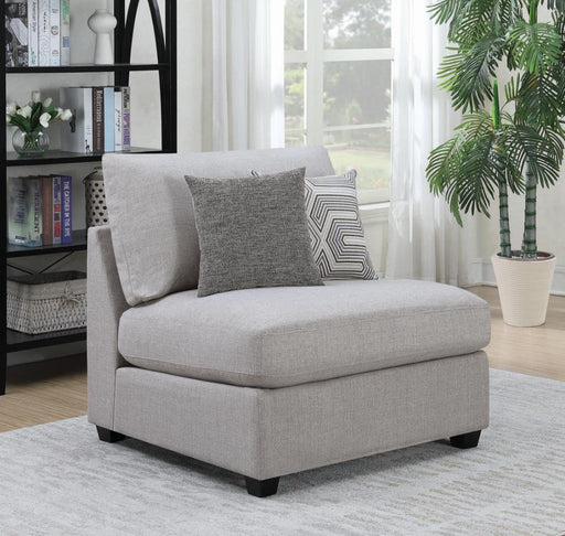 Cambria Upholstered Armless Chair Grey - U&U Home Budget Furniture (Carteret, NJ)