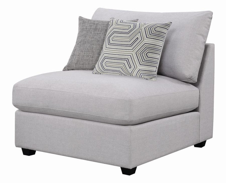 Cambria Upholstered Armless Chair Grey - U&U Home Budget Furniture (Carteret, NJ)