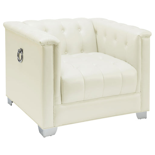 Chaviano Tufted Upholstered Chair Pearl White - U&U Home Budget Furniture (Carteret, NJ)