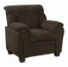 Clementine Upholstered Chair with Nailhead Trim Brown - U&U Home Budget Furniture (Carteret, NJ)