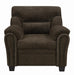 Clementine Upholstered Chair with Nailhead Trim Brown - U&U Home Budget Furniture (Carteret, NJ)