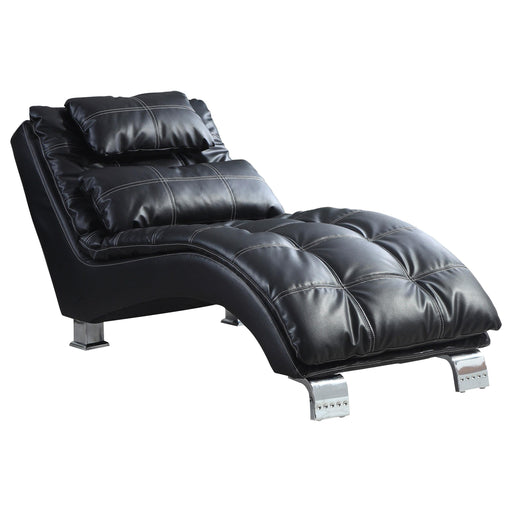 Dilleston Upholstered Chaise Black - U&U Home Budget Furniture (Carteret, NJ)